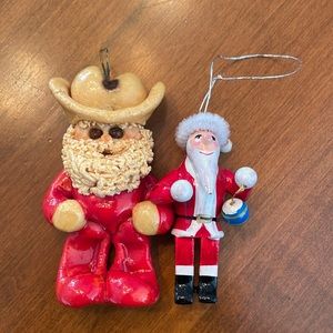 Santas with style. Stylized Santas Christmas ornaments. 3”